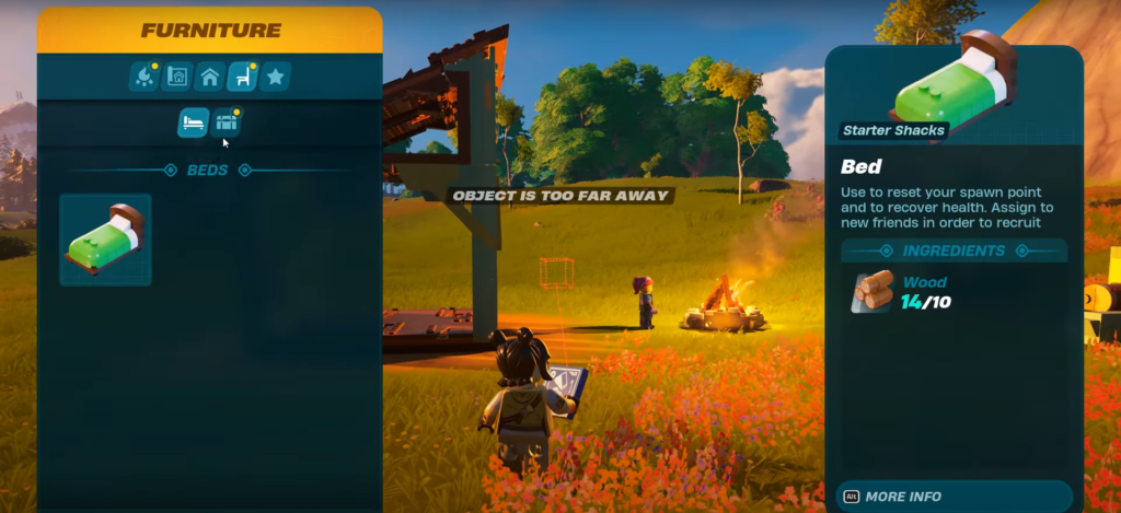 Создаем кровать и делаем ее личной в LEGO Fortnite